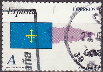 z vendido España 2009 4449 Sello º Banderas y Mapas Asturias Timbre Espagne Spain Spagna